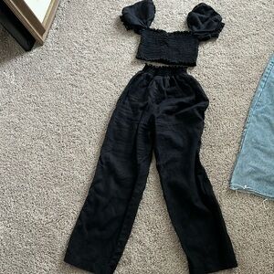 Reformation Black Linen Set size Small
